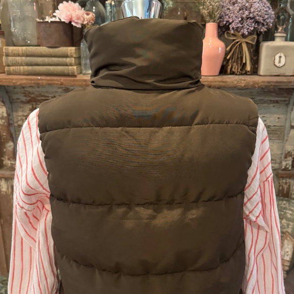 H&M PUFFER VEST COAT | Rich CHOCOLATE Brown | Oversized Neck | FUR LINED | S - Picture 10 of 13